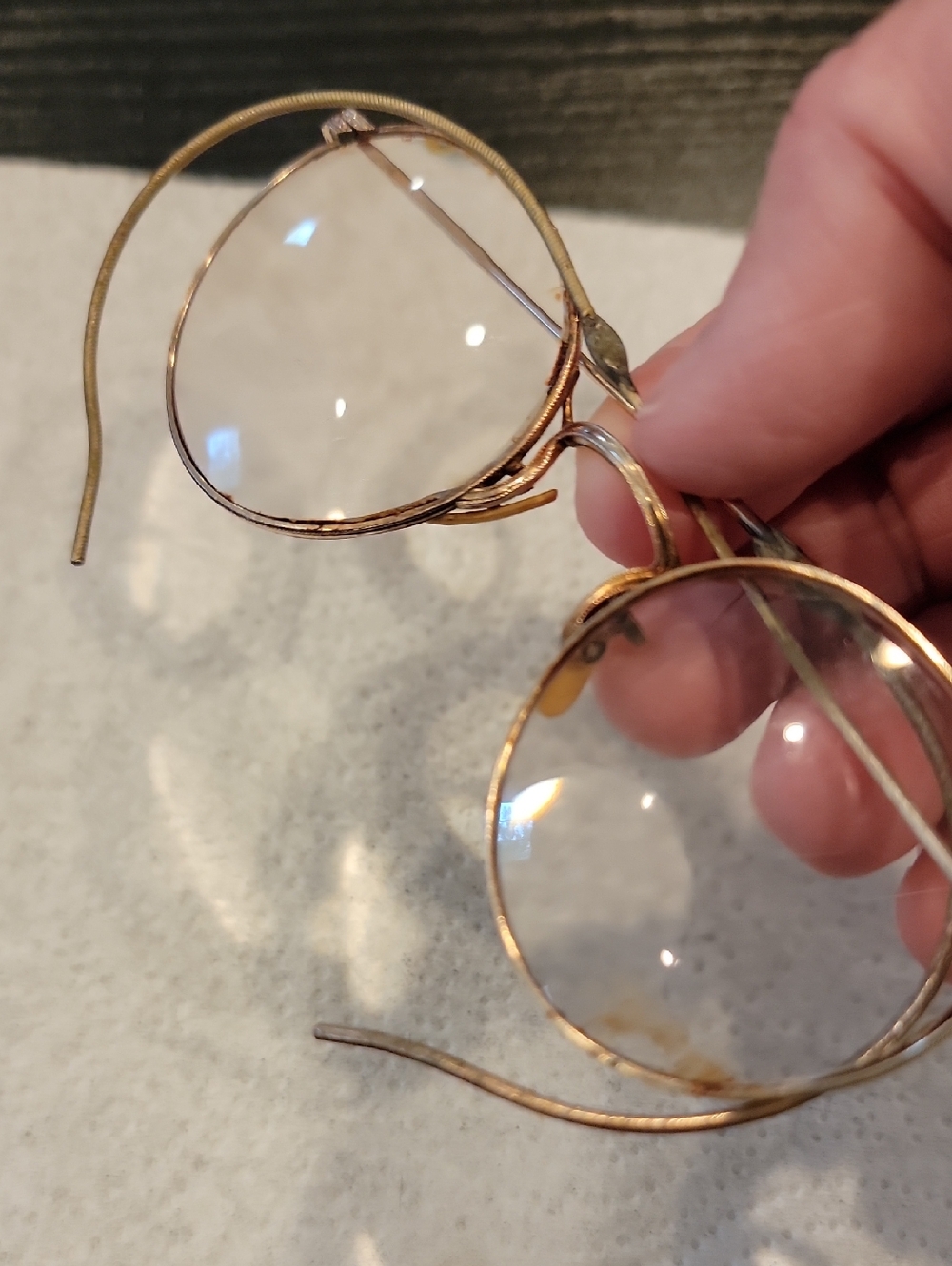 Vintage Ful-Vue Round Wire Rim Glasses 12K GF Cable Temple Bifocal - Picture 10 of 15